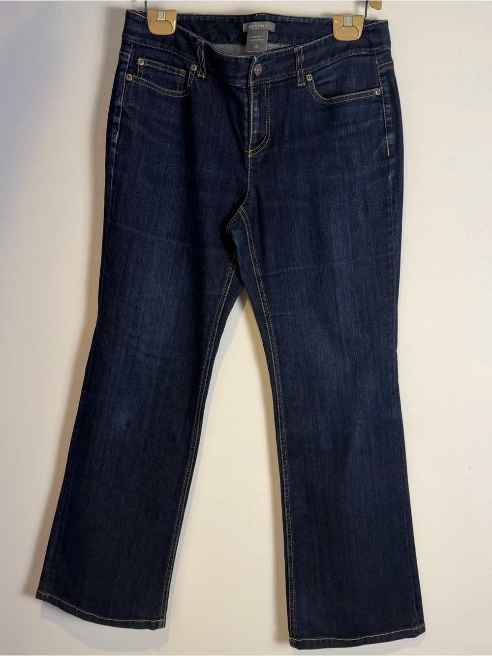 Ann Taylor Curvy Fit Dark Blue Boot Cut Jeans